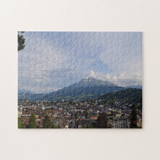 Luzerne, die Schweiz und Berg Pilatus - Puzzle (Horizontal)