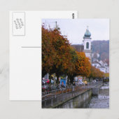 Luzerner Altstadt - Bäume am Ufer Postkarte (Vorne/Hinten)