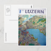 Luzerner Landkarte Postkarte (Vorne/Hinten)