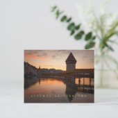 Luzerner Schweiz am frühen Morgen Postkarte (Stehend Vorderseite)