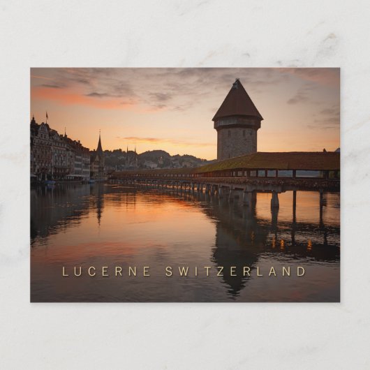 Luzerner Schweiz am frühen Morgen Postkarte (Vorderseite)