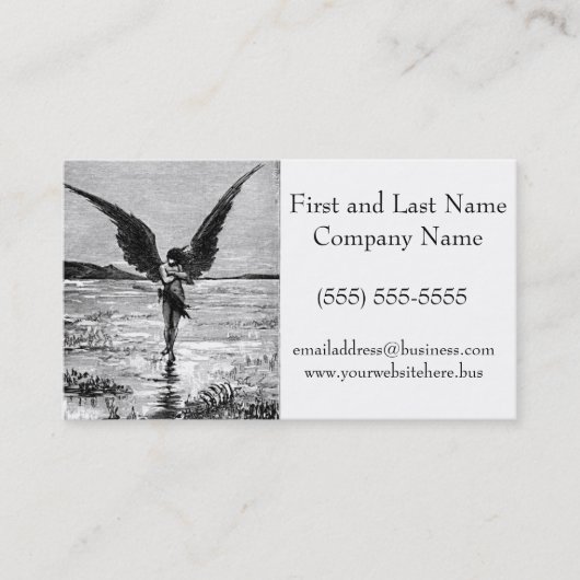 Luzifer als Satan, Teufel oder Engel? Vintage Farb Visitenkarte (Vorderseite)