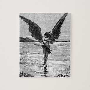 Luzifer als Satan, Teufel oder Engel? Vintage-Tint Puzzle