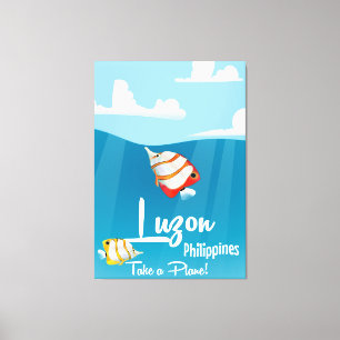 Luzon, Philippinen Cartoon Reiseplakat Leinwanddruck