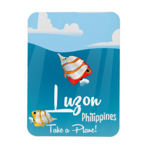 Luzon, Philippinen Cartoon Reiseplakat Magnet