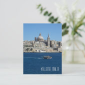 Luzzu Fishing Boat Valletta Skyline Hafen Malta Postkarte (Stehend Vorderseite)