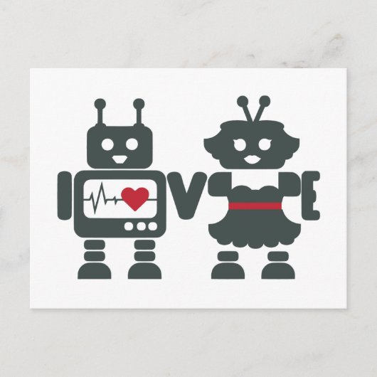LV - Roboter - Liebe Postkarte (Vorderseite)