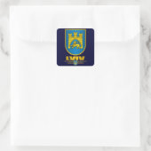 Lviv COA Quadratischer Aufkleber (Tasche)