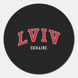 Lviv Ukraine Hochschule Universitätsstil Runder Aufkleber