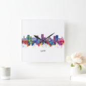 Lviv Ukraine Skyline Quadratische Wanduhr (Zuhause)