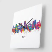 Lviv Ukraine Skyline Quadratische Wanduhr (Winkel)