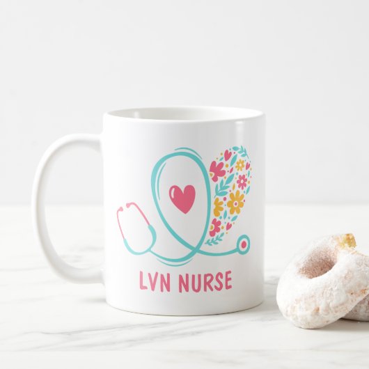LVN Nurse-Geschenk Kaffee-Tasse Kaffeetasse (Mit Donut)