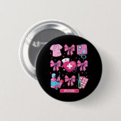 Lvn Valentinstag Coquette Bow Stethoscope Nurse Button (Vorne & Hinten)