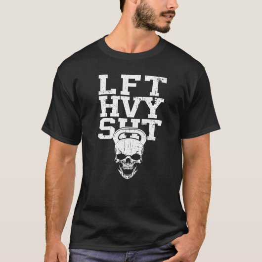 LVT HVY SHT Skull Dumbell Gym Fitness Bodybuildin T-Shirt (Vorderseite)