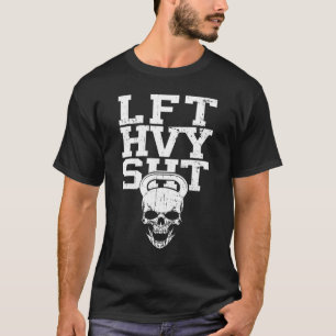 LVT HVY SHT Skull Dumbell Gym Fitness Bodybuildin T-Shirt