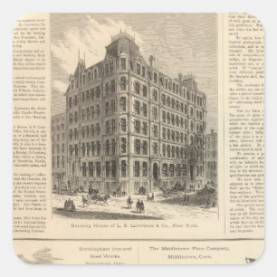 LW Lawrence und Bankers Birmingham Iron Quadratischer Aufkleber