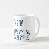 Lwiw Ukraine Latitude & Longitude beunruhigt Kaffeetasse (VorderseiteRechts)