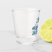 Lwiw Ukraine Latitude & Longitude beunruhigt Schnapsglas (Links)