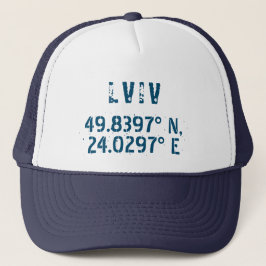 Lwiw Ukraine Latitude & Longitude beunruhigt Truckerkappe