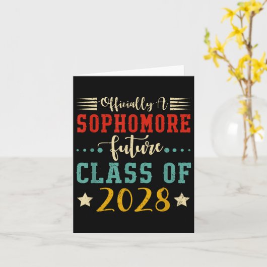 Ly A Sophomore Future Cl Of 2028 First Day School Karte (Gelbe Blume)