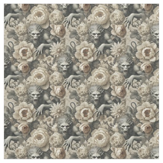 Lycanthropic Splendor - Gothic Dense Tile Stoff (Nahaufnahme)