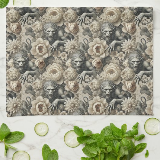 Lycanthropic Splendor - Gothic Viktorianisch Geschirrtuch (Gefaltet)