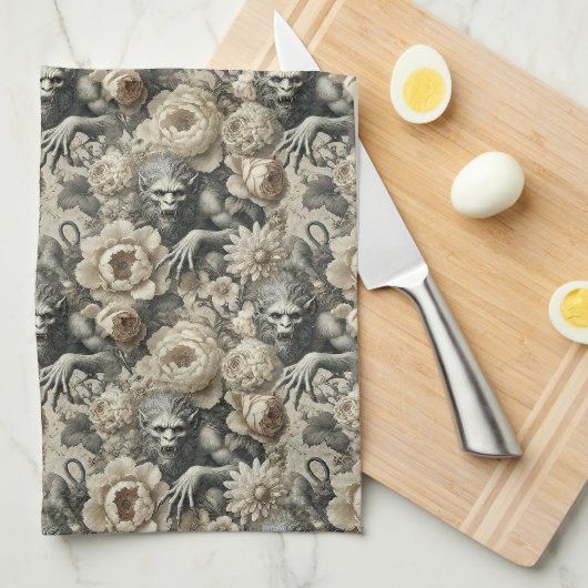 Lycanthropic Splendor - Gothic Viktorianisch Geschirrtuch (Viertel Falte)