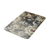 Lycanthropic Splendor - Gothic Werewolf Floral Badematte (Schrägansicht)