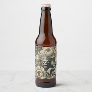 Lycanthropic Splendor - Gothic Werewolf Floral Pil Bierflaschenetikett