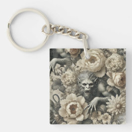 Lycanthropic Splendor - Gothic Werewolf Floral Pil Schlüsselanhänger