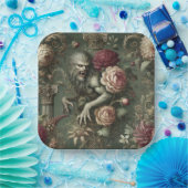 Lycanthropic Verdant – Gothic Floral Design Pappteller (Party)