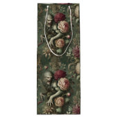 Lycanthropic Verdant - Gotisches Blumendesign Geschenktüte Für Weinflaschen (Rückseite)