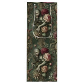 Lycanthropic Verdant - Gotisches Blumendesign Geschenktüte Für Weinflaschen (Vorderseite)