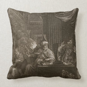 Lycaon gestaltete in einen Wolf, 1731 um (Stich) Kissen