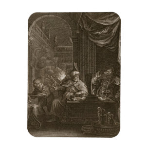 Lycaon gestaltete in einen Wolf, 1731 um (Stich) Magnet