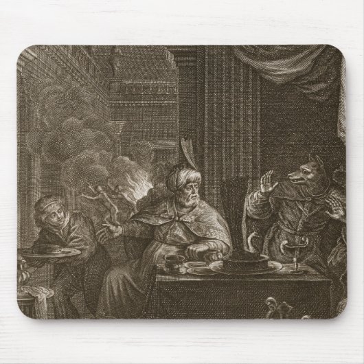 Lycaon gestaltete in einen Wolf, 1731 um (Stich) Mousepad (Vorne)
