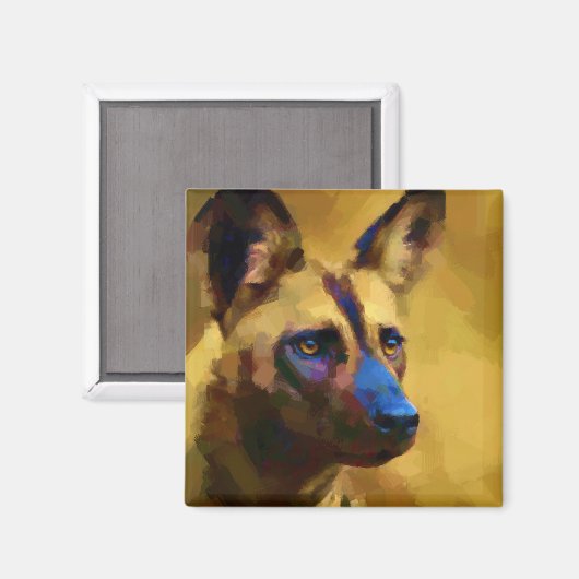 Lycaon Pictus Magnet (Vorderseite/Rückseite)