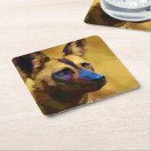 Lycaon Pictus Rechteckiger Pappuntersetzer (angewinkelt)