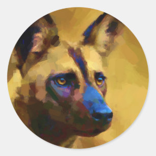 Lycaon Pictus Runder Aufkleber