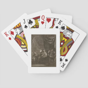 Lycaon verwandelt in einen Wolf, 1731 (Kupferstich Spielkarten