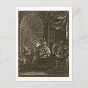 Lycaon verwandelt sich in einen Wolf, 1731 (Gravie Postkarte