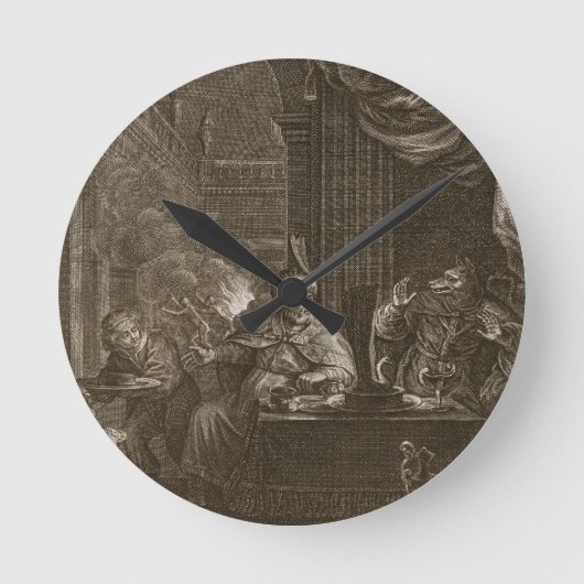 Lycaon verwandelt sich in einen Wolf, 1731 (Gravie Runde Wanduhr (Vorderseite)