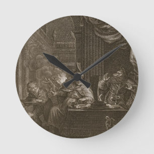 Lycaon verwandelt sich in einen Wolf, 1731 (Gravie Runde Wanduhr