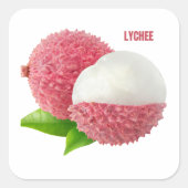 Lychee-Aufkleber Quadratischer Aufkleber (Vorderseite)
