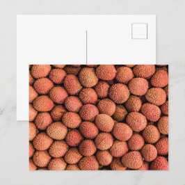 Lychee oder Litchi Frucht vegan und vegetarisch ge Feiertagspostkarte