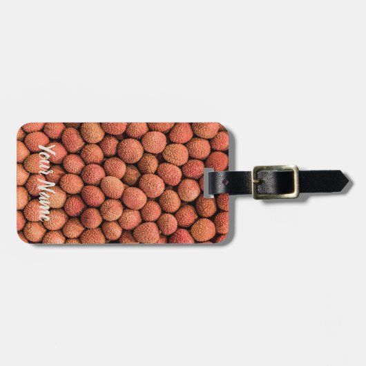 Lychee oder Litchi Frucht vegan und vegetarisch ge Gepäckanhänger (Vorderseite horizontal)