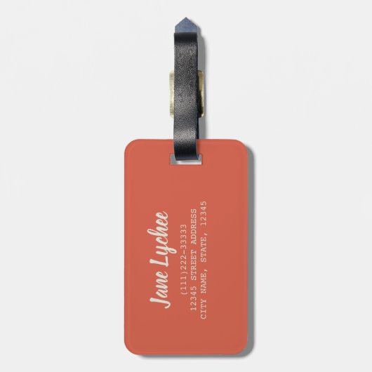 Lychee oder Litchi Frucht vegan und vegetarisch ge Gepäckanhänger (Rückseite vertikal)