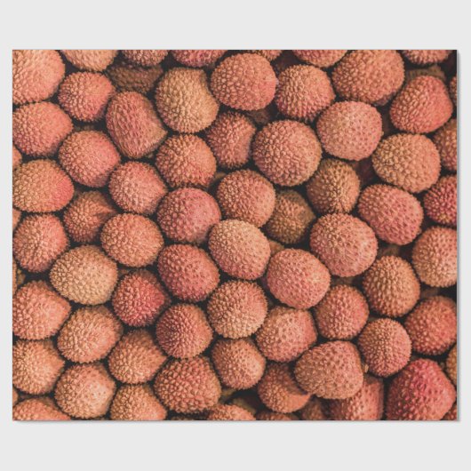 Lychee oder Litchi Frucht vegan und vegetarisch ge Geschenkpapier (Flach)