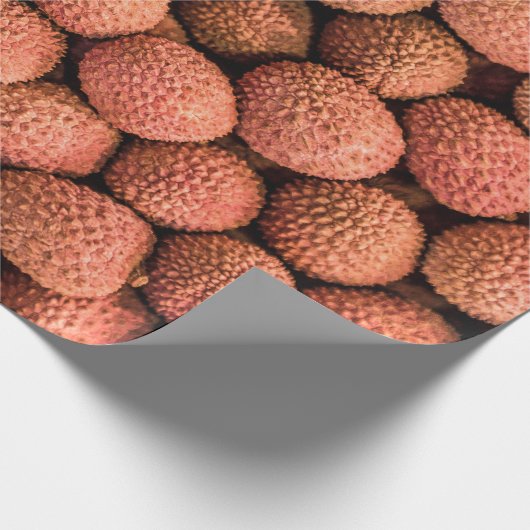 Lychee oder Litchi Frucht vegan und vegetarisch ge Geschenkpapier (Ecke)