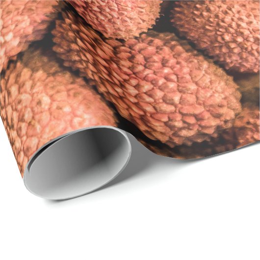 Lychee oder Litchi Frucht vegan und vegetarisch ge Geschenkpapier (Rolleneckpunkt)